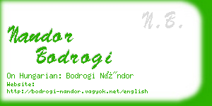 nandor bodrogi business card